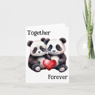 Together Froever Panda pair  Holiday Card