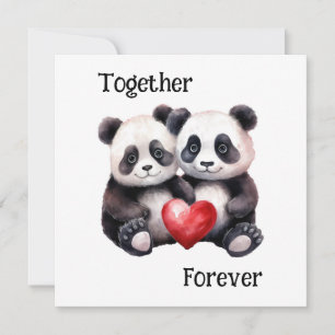 Together Froever Panda pair Invitation