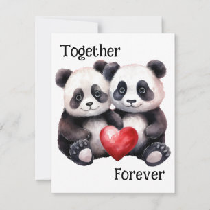 Together Froever Panda pair  RSVP Card