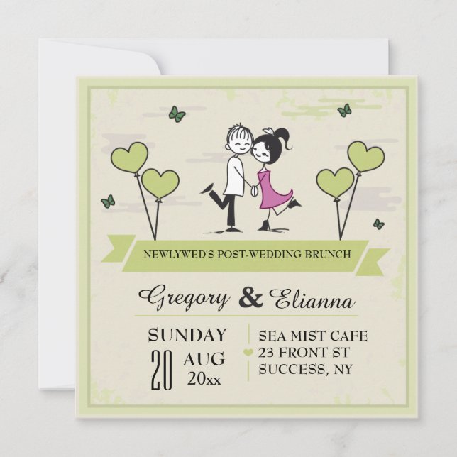 Together (Green) Post Wedding Brunch Invitation (Front)