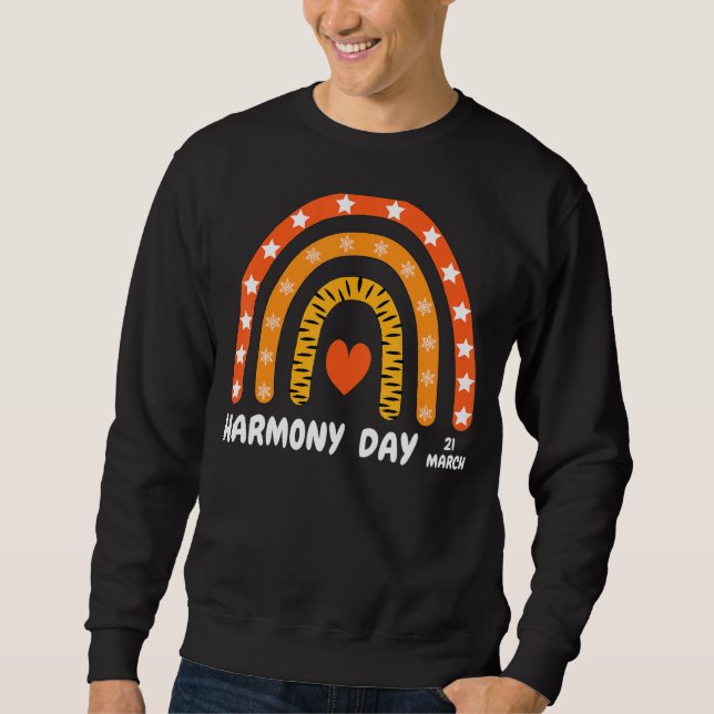 Together Harmony Day March 21 Rainbow Orange Kids  Sweatshirt (Front)