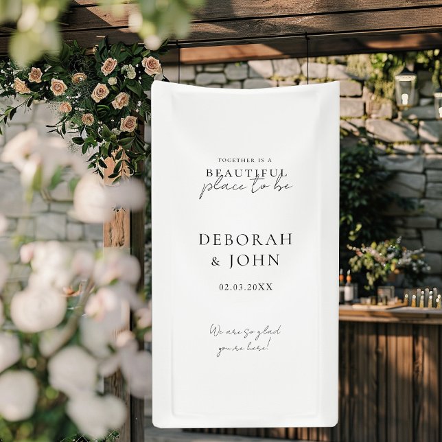 Together is a beautiful place to be! Elegant, Banner (Together is a beautiful place to be! Elegant, Wedding Banner with your Name & Date.)