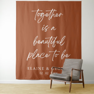 Together is beautiful Wedding Photo Backdrop Tapestry