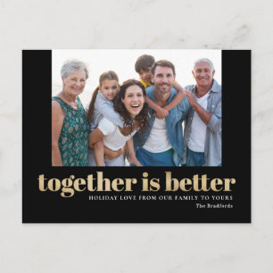 Together Is Better Holiday Photo Postcard