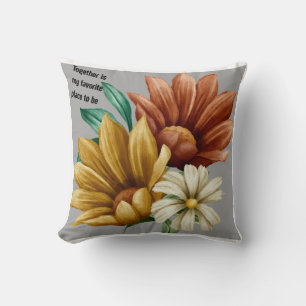 Together Is My Favourite Place Warm Floral Throw Cushion