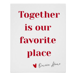 Together Is Our Favorite Place Quote Wall Art