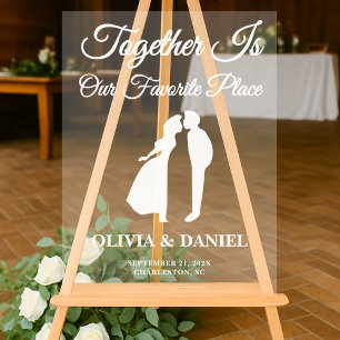 Together Is Our Favourite Place Wedding Welcome Acrylic Sign