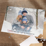 Together is Our Happy Place Christmas Family Photo Jigsaw Puzzle<br><div class="desc">Family Christmas Photo Together is Our Happy Place jigsaw puzzle you can add your photo,  names and a quote by clicking the "Personalise" button</div>