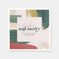 Together & Merry | Modern Christmas Party Napkins