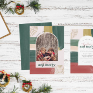 Together & Merry Photo Arch Modern Christmas Holiday Card