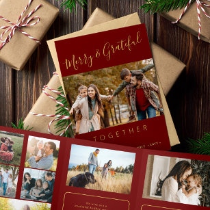 Together multi photo year in review Tri-Fold holiday card