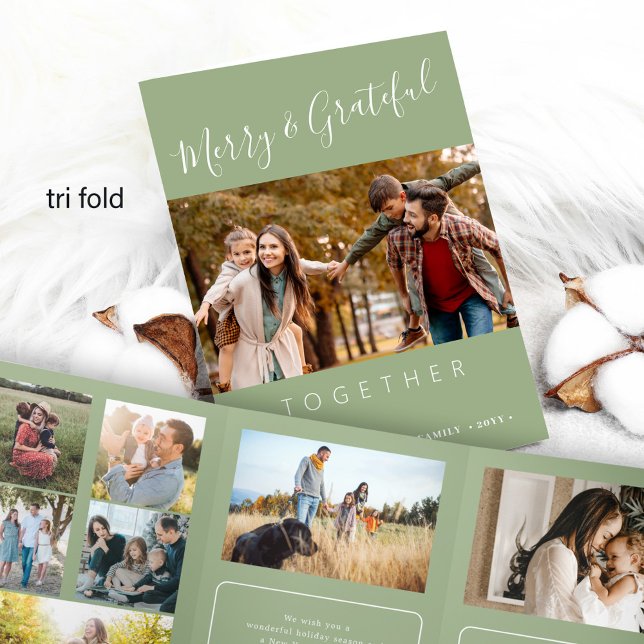 Together multi photo year in review Tri-Fold holiday card (Creator Uploaded)