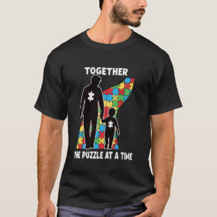 Together Proud Father Son Autistic Boys Autism Awa T-Shirt