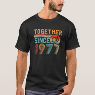 Together Since 1977 Retro Style 44Th Wedding Anniv T-Shirt