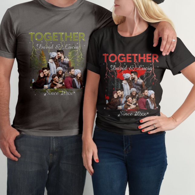 Together Since Bootleg Retro Style Custom Photo  T-Shirt (Creator Uploaded)
