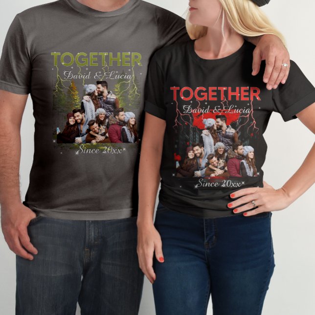Together Since Bootleg Retro Style Custom Photo  T-Shirt (Creator Uploaded)