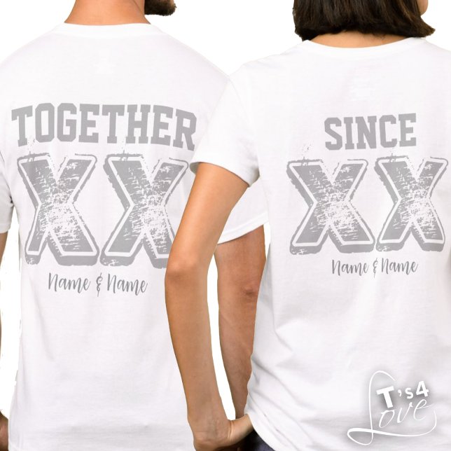 Together Since [Date] – Custom Typography Couples T-Shirt (Together Since (Fill in the Date) Typography T-Shirts for Couples (T-shirts sold separately.))