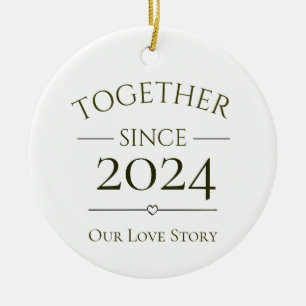 Together Since Personalised Year Our Love Story Ceramic Ornament