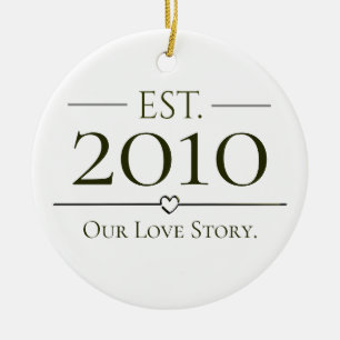 Together Since Personalised Year Our Love Story Ceramic Ornament
