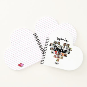 Together Since Year 22 Heart Photo Collage Couple Notebook