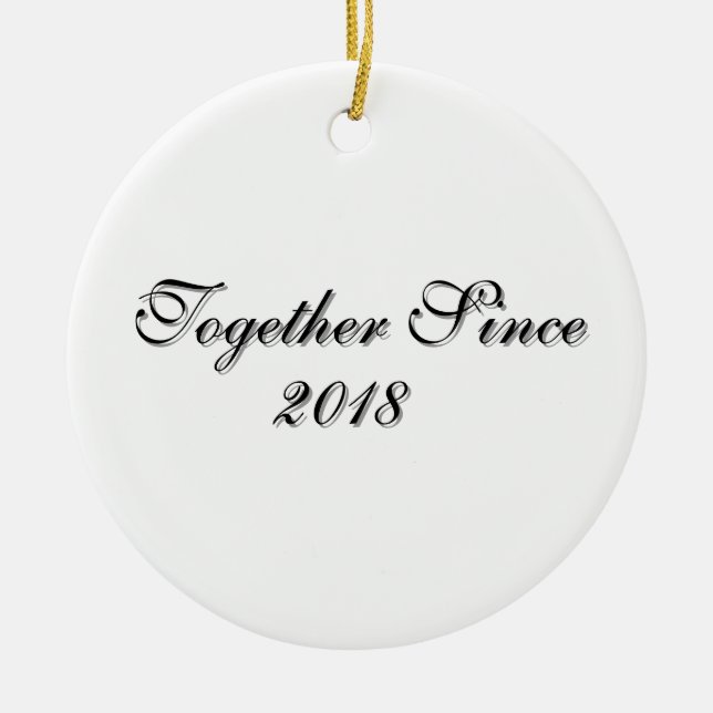 Together Since Year Personalised Couple Design Ceramic Ornament (Front)