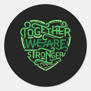 Together Stronger Mental Health Awareness Warrior Classic Round Sticker