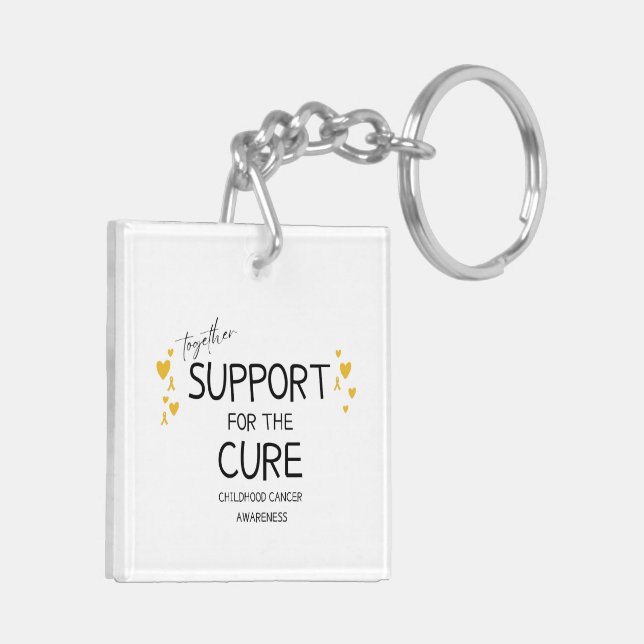 together.support.cure.childhood cancer Keychain (Back Left)