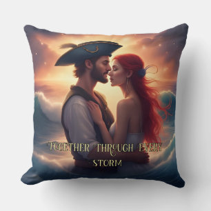 Together Through Every Storm Romantic Pirate Cushion