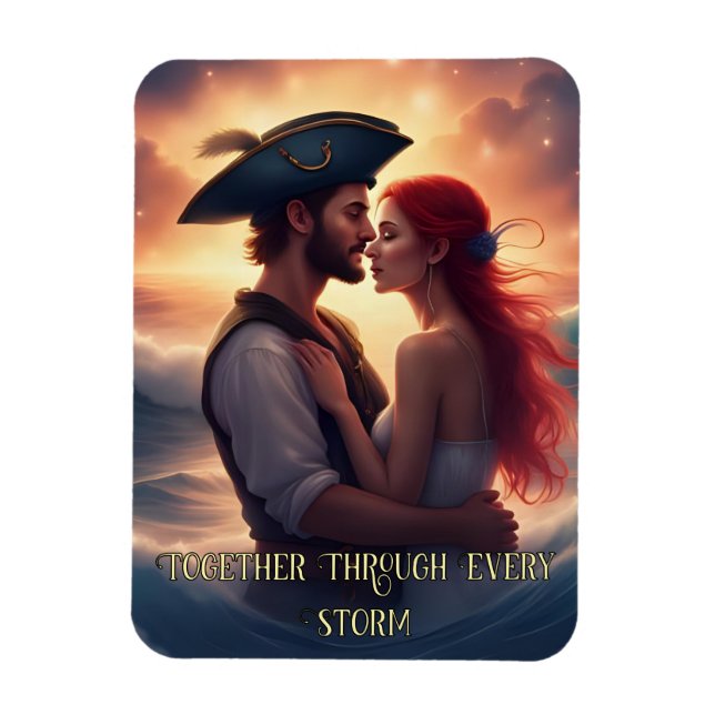 Together Through Every Storm Romantic Pirate Magnet (Vertical)