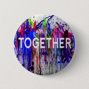 Together togetherness colorful love 6 cm round badge