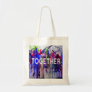 Together togetherness colorful love tote bag