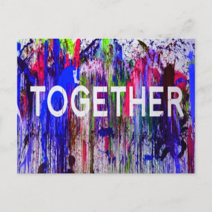 Together togetherness colourful love postcard