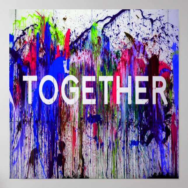 Together togetherness colourful love poster (Front)