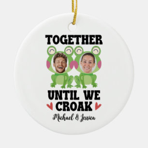 Together Until We Croak Frog Custom Names & Faces Ceramic Ornament