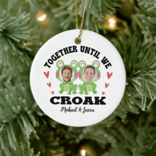 Together Until We Croak Frog Custom Names & Faces Ceramic Ornament