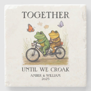 Together Until We Croak Personalised  Stone Coaster