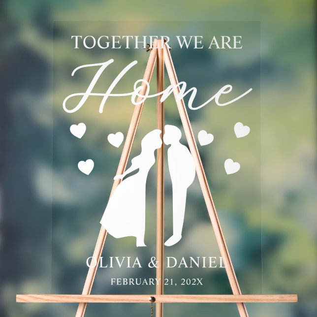 Together We Are Home Custom Wedding Acrylic Sign (Neutral)