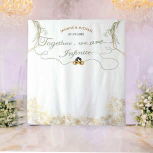 Together We Are Infinite Wedding Sage Green Gold Tapestry