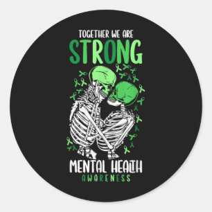 Together We Are Strong Mental Health Awareness Cut Classic Round Sticker