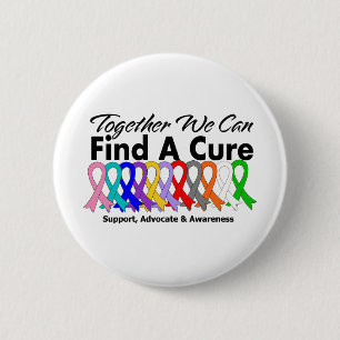 Together We Can Find A Cure Cancer 6 Cm Round Badge