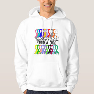 Together We Can Find a Cure Cancer Ribbons Hoodie