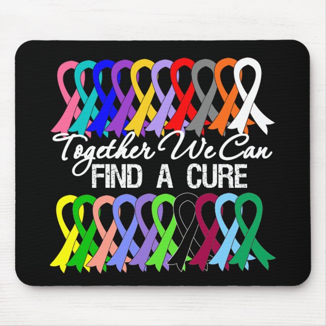 Together We Can Find a Cure Cancer Ribbons Mouse Pad (Front)