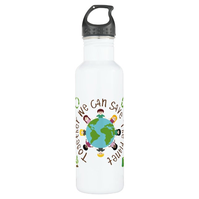 Together We Can Save the Planet 710 Ml Water Bottle (Front)