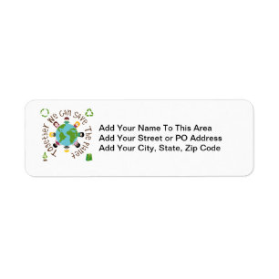 Together We Can Save the Planet Return Address Label