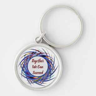 Together We Can Succeed Spiral Employee Motivation Key Ring