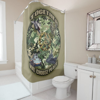 Together, we choose peace shower curtain