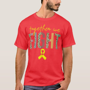 Together We Fight Childhood Cancer Awareness Gold T-Shirt