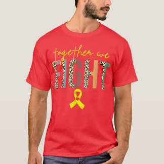 Together We Fight Childhood Cancer Awareness Gold  T-Shirt
