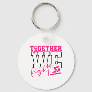 Together We Fight Swimming Breast Cancer (on Byck) Key Ring
