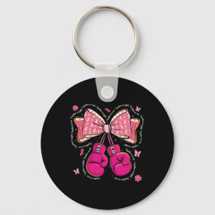 Together We Fight We Win Boxing Gloves Bow Breast  Key Ring
